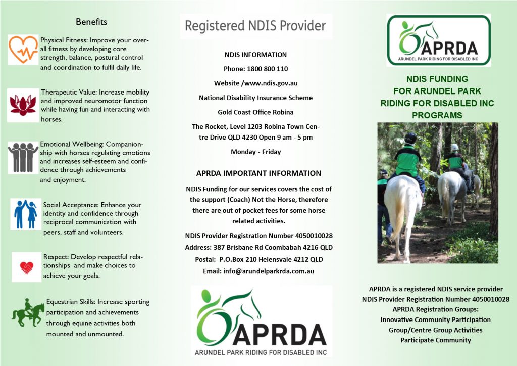 NDIS Brochure 1 2019 Arundel Park Riding for Disabled Inc.